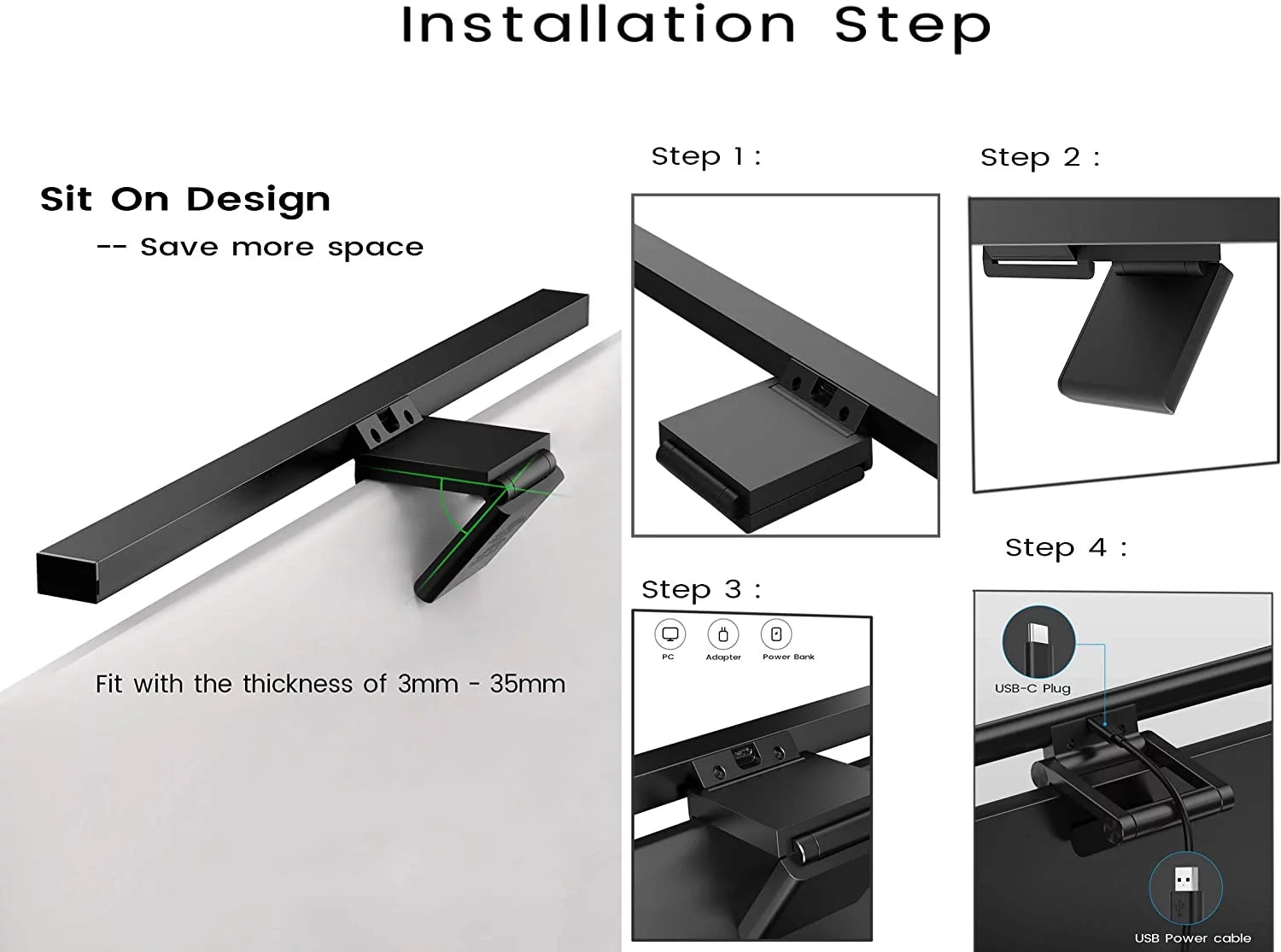 Usb-Powered LED Monitor Light