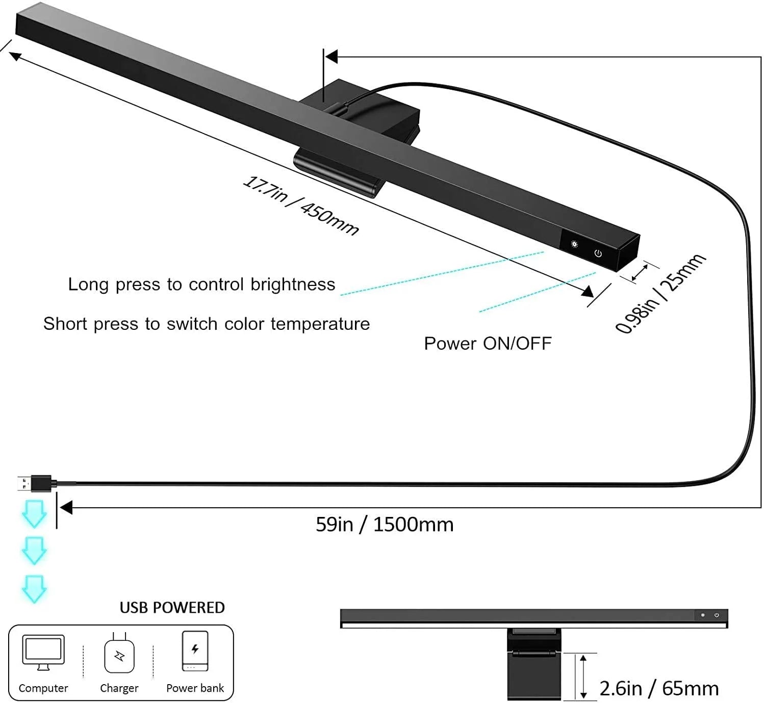 Usb-Powered LED Monitor Light