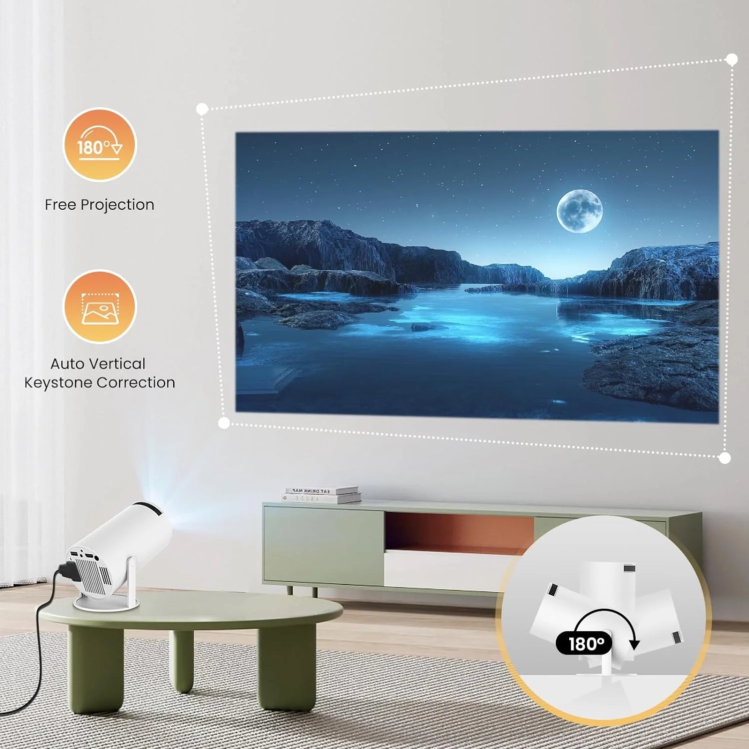 4K Mini Projector with Wifi and Bluetooth